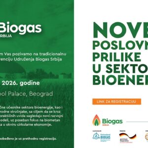 Najava godišnje konferencije Udruženja Biogas Srbija – „Nove poslovne prilike u sektoru bioenergije“
